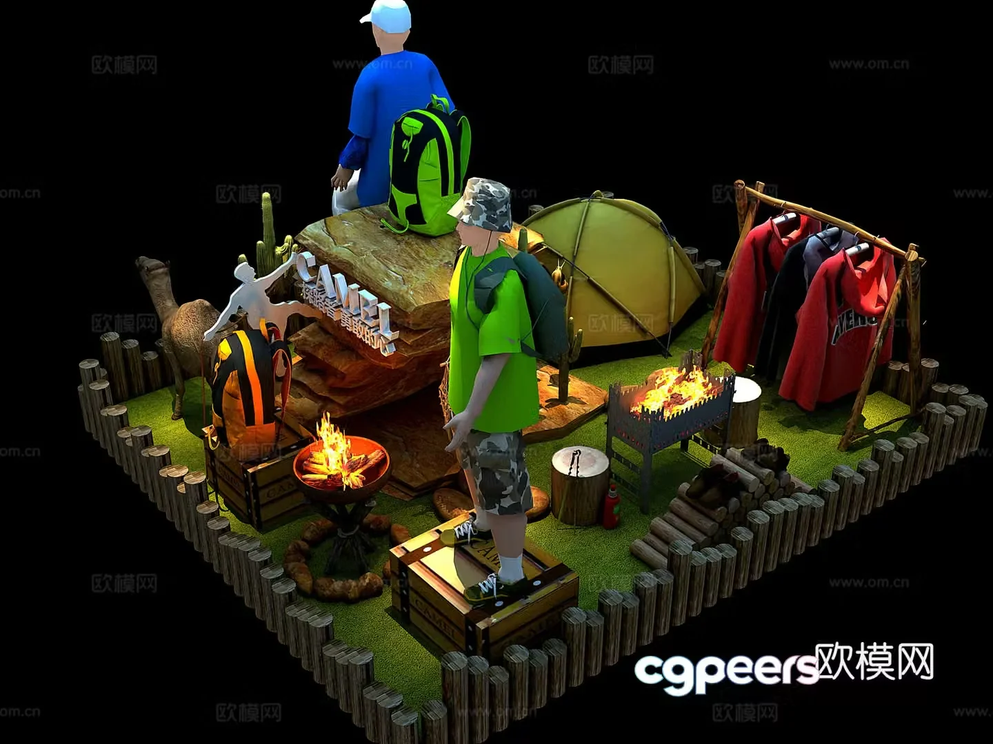 Modern shopping mall outdoor products beautiful 3D model