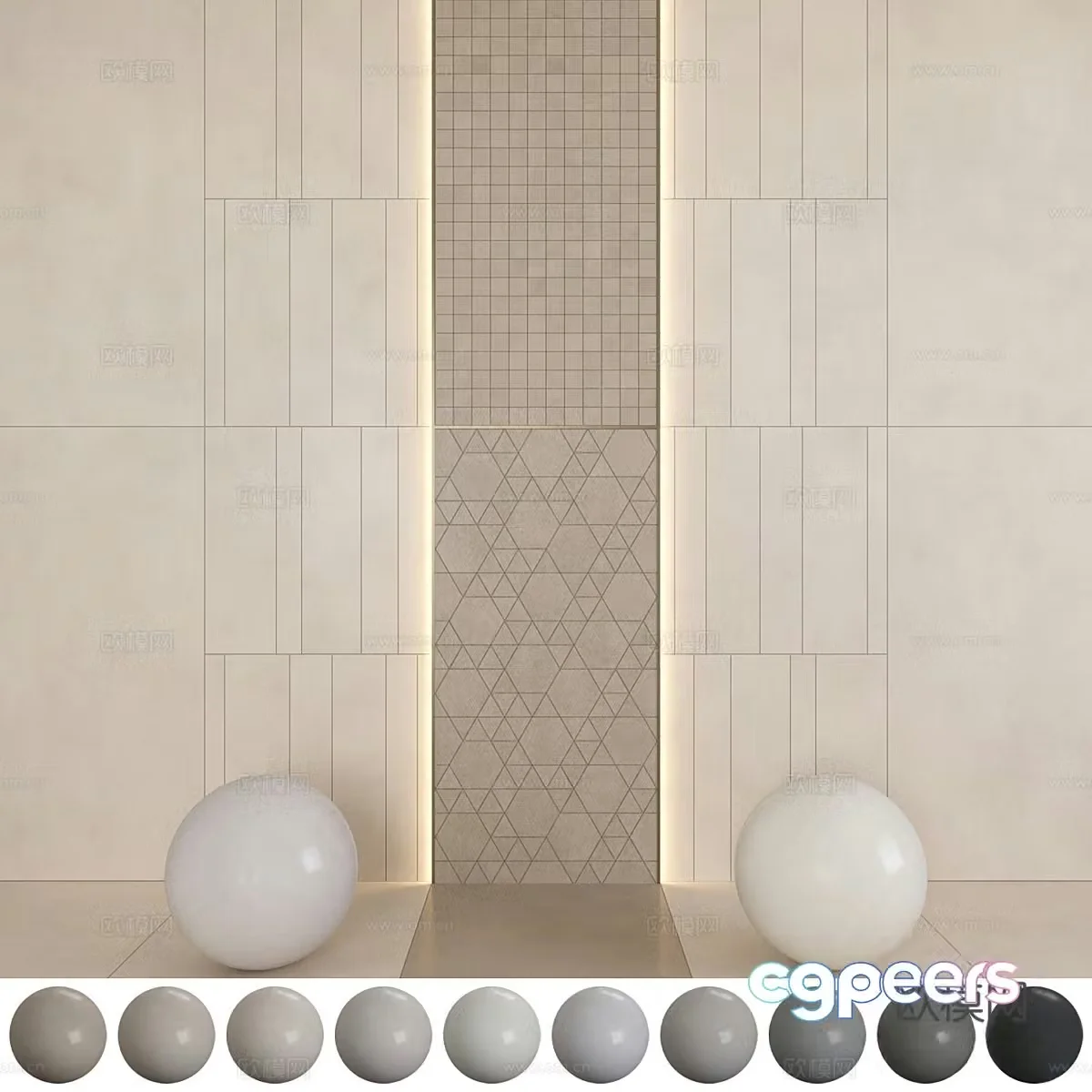 New Chinese style tile wall and floor tiles 3d model