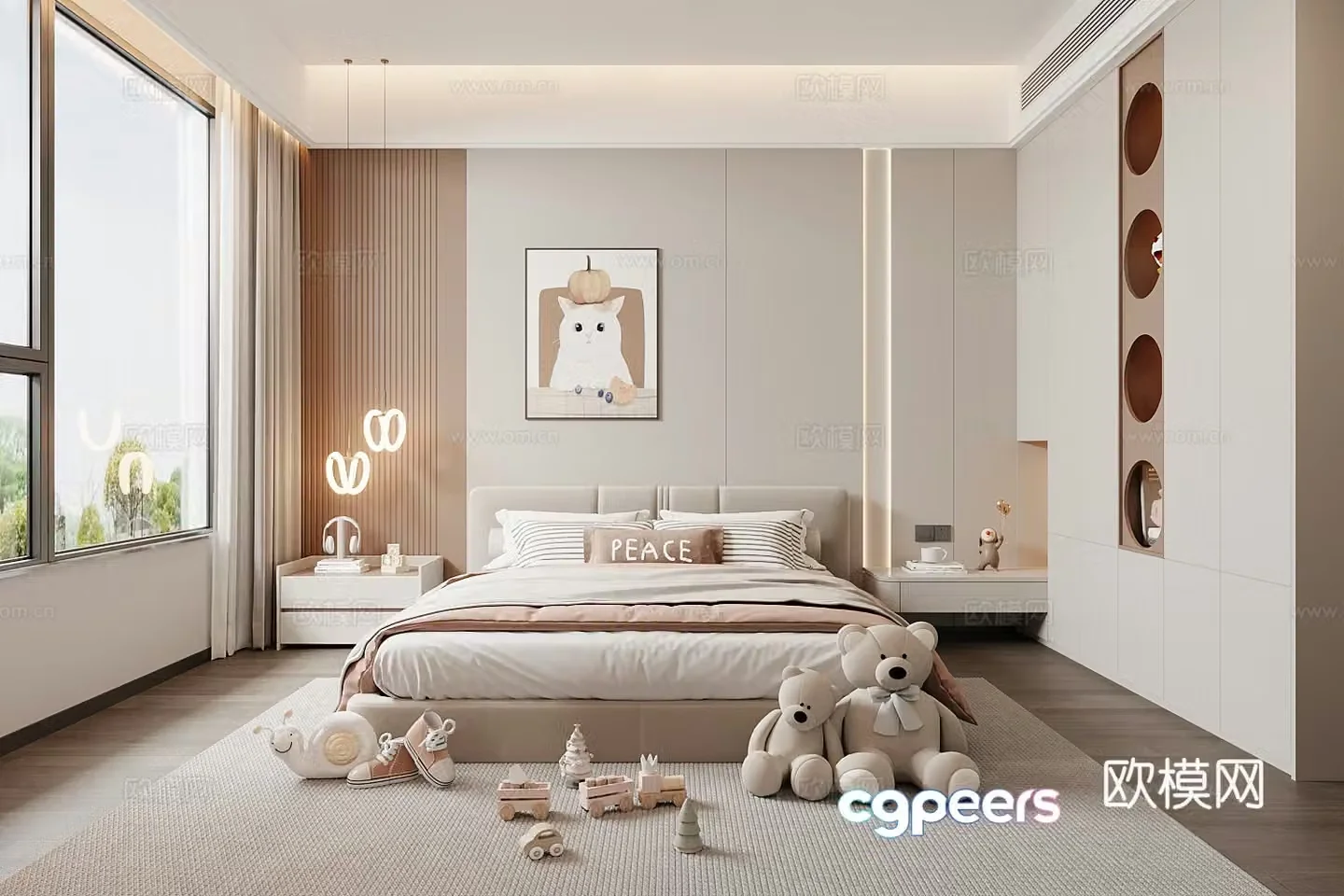 Modern girl room children’s room 3d model
