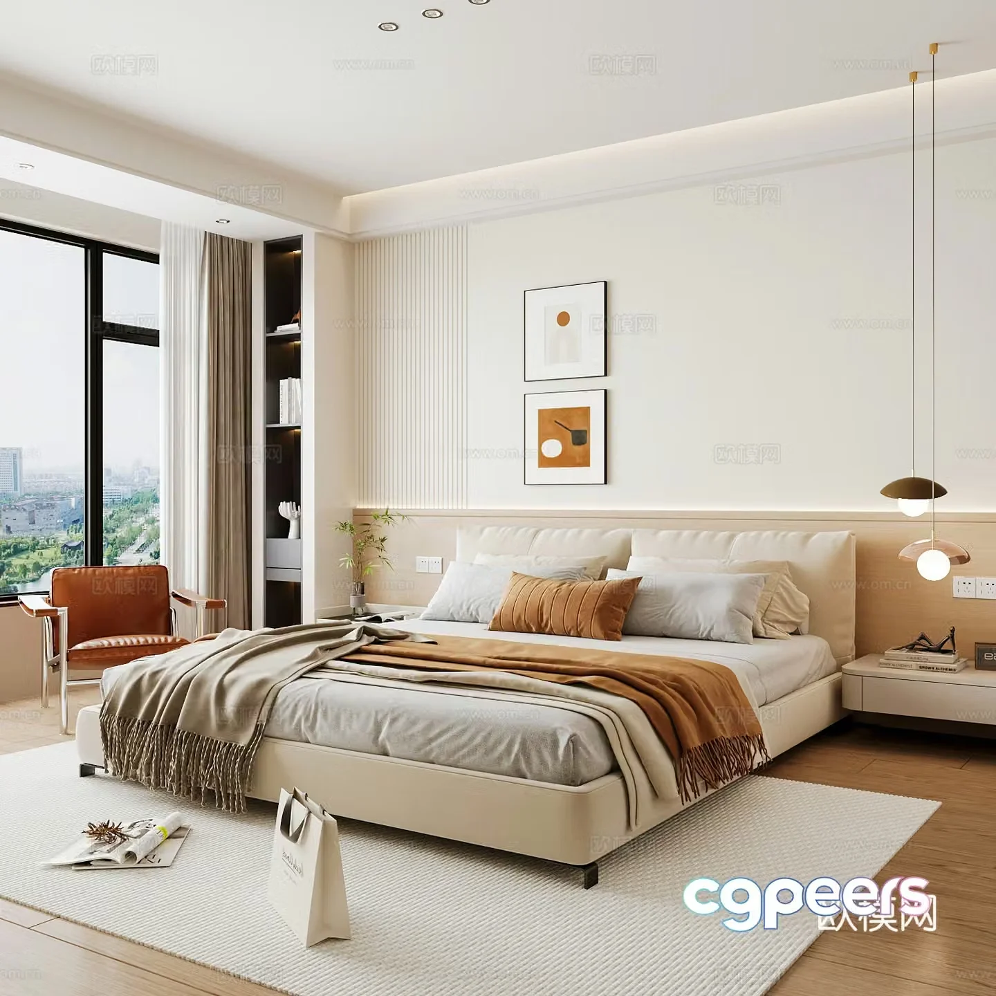 Modern home bedroom Modern bedroom Italian bedroom Simple bedroom Italian bed 3d model