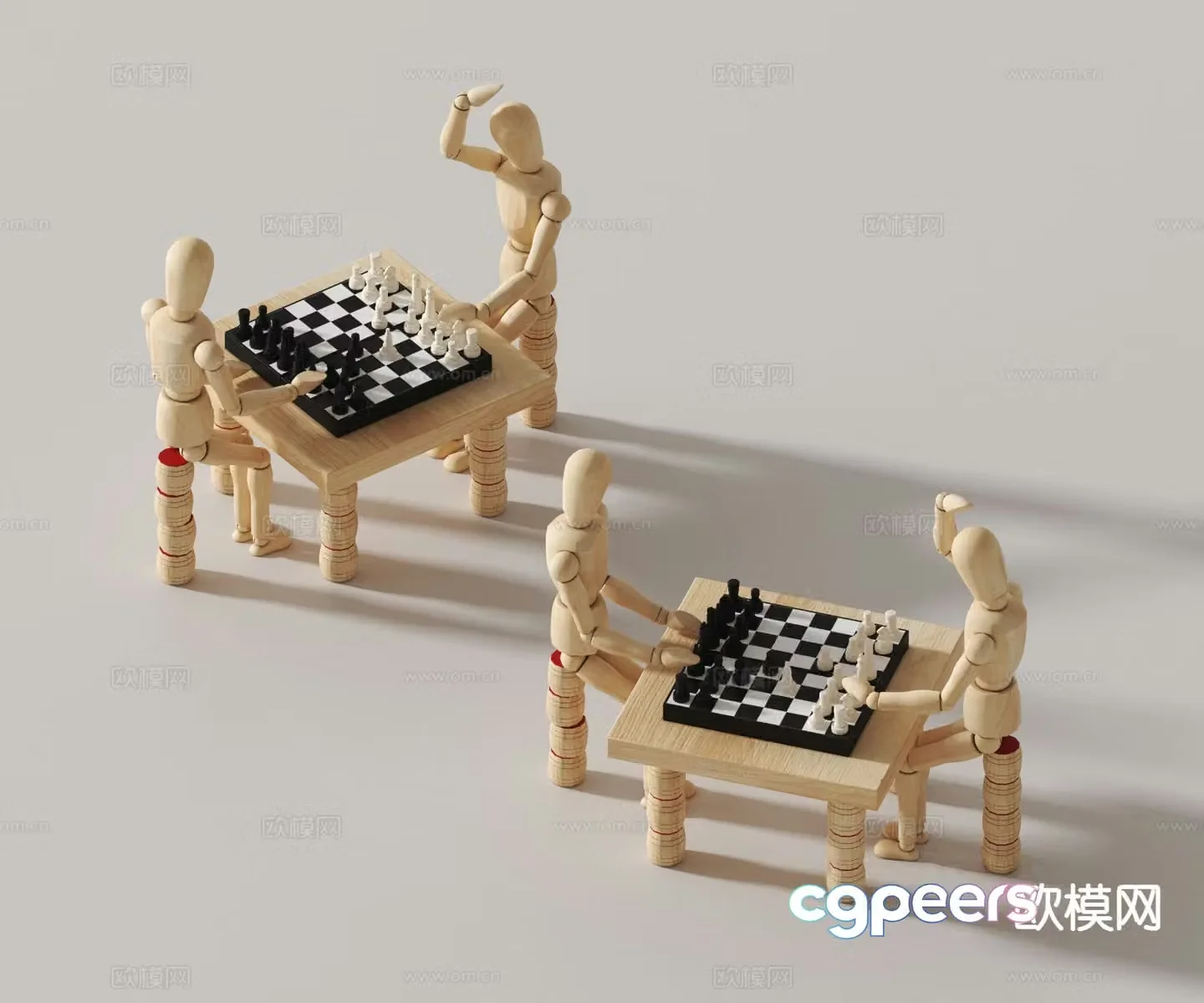 Modern doll ornaments building block toys 3D model
