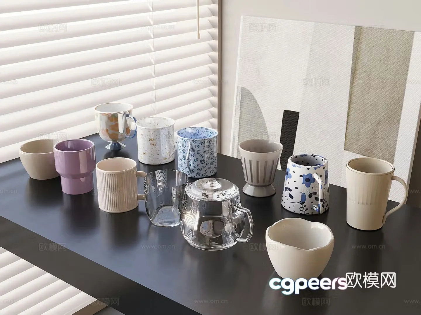 Tea cup water cup mug coffee cup glass cup 3d model