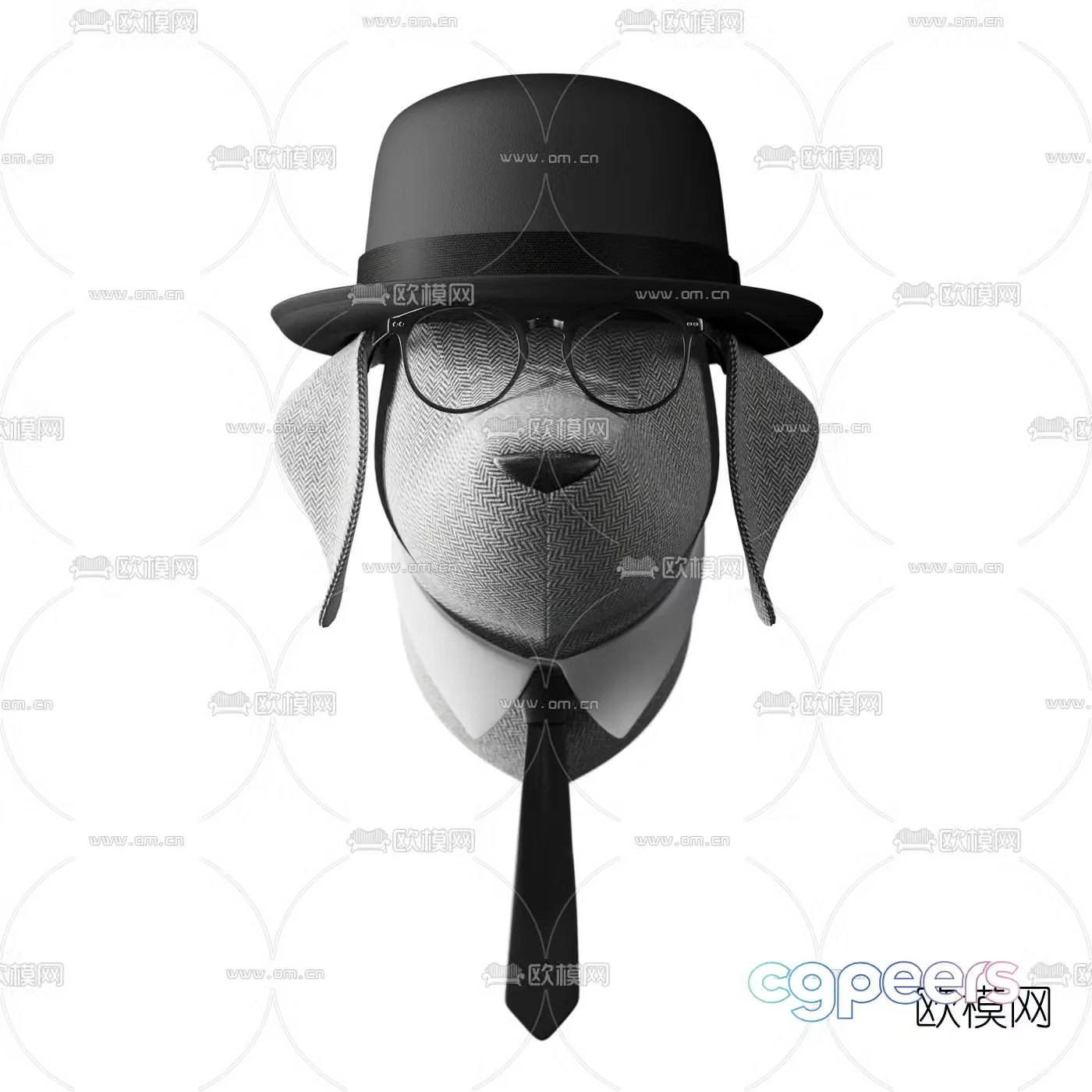 Modern wall fabric puppy toy 3d model