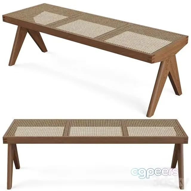 3ds Max Free – Rattan Bench by Pierre Jeanneret