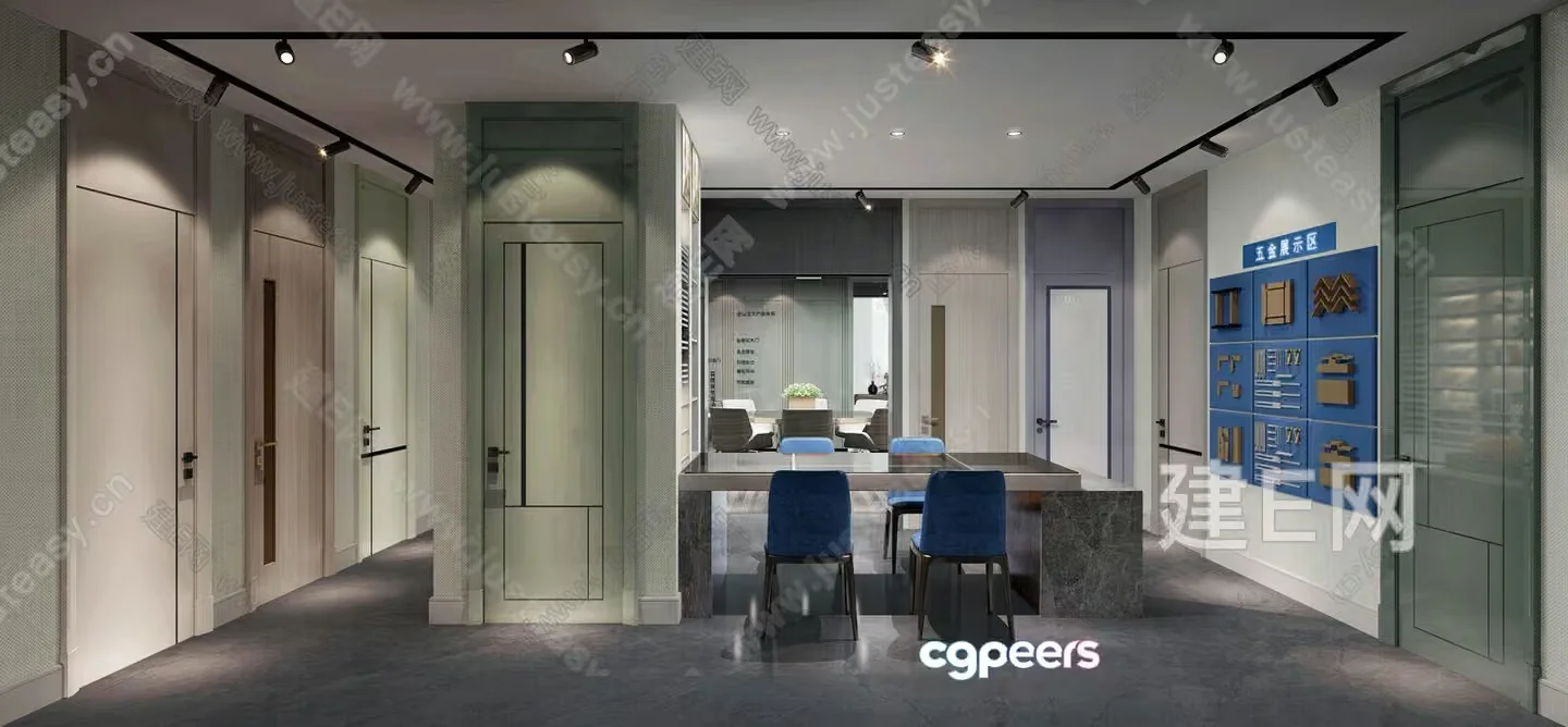 Modern Office Space 3D Model – 2636 – VRAY Render