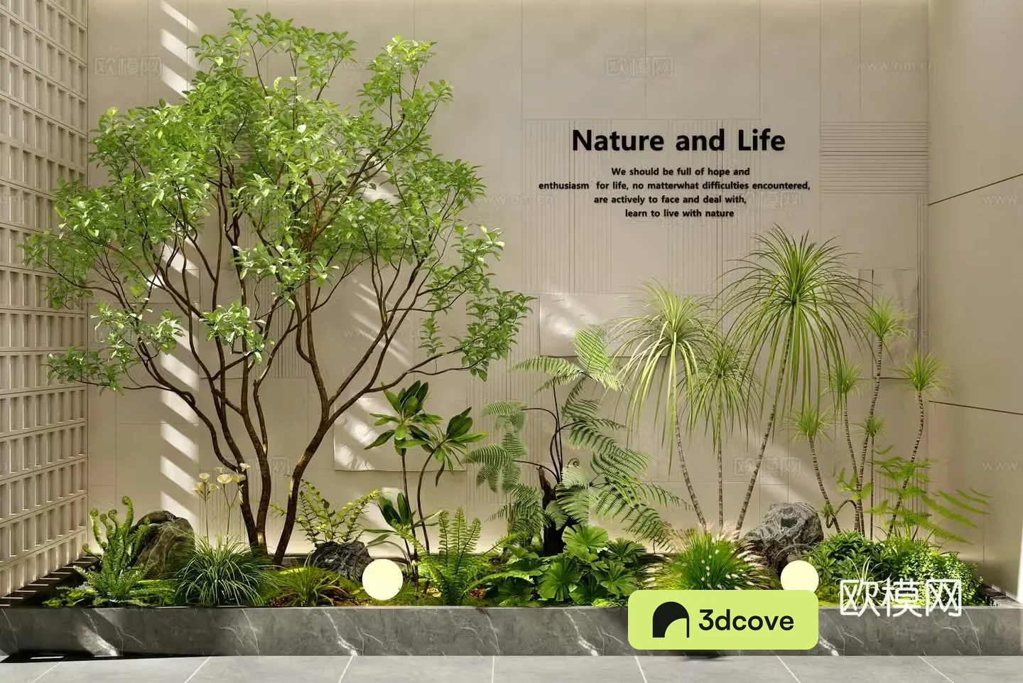 Modern interior landscape Tree Garden Landscape Plant Pile