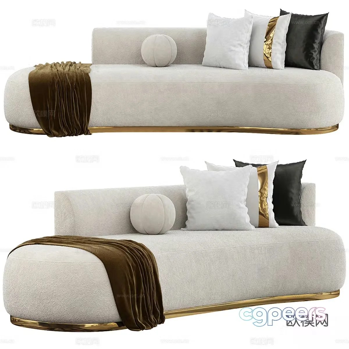 Modern light luxury special-shaped sofa 3D model