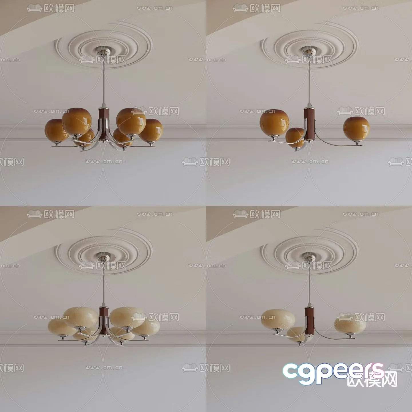 Medieval style chandelier American chandelier 3d model
