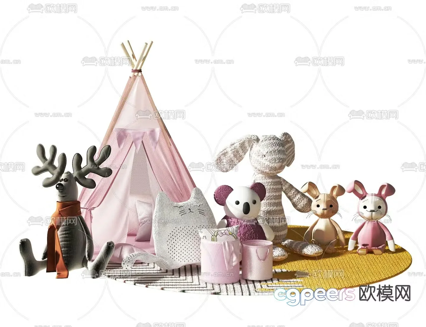 Modern children’s plush toy 3d model