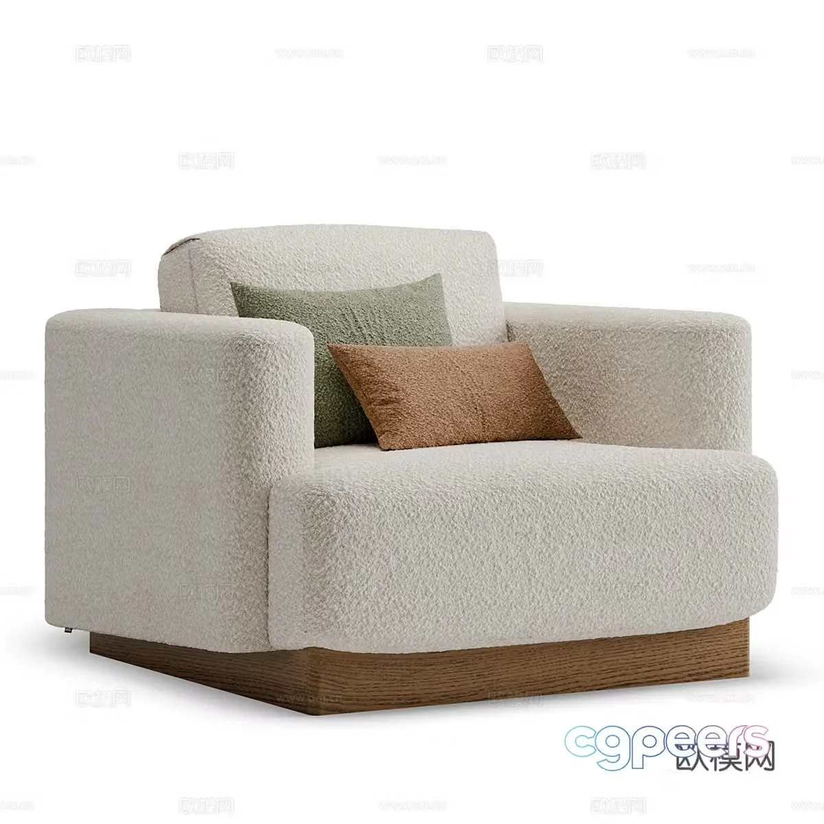 Nordic simple single sofa single sofa simple sofa living room sofa 3d model