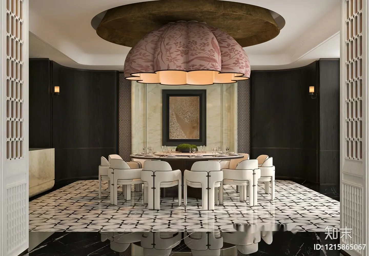 A Modern Dining Room 3D Model – 10655 – VRAY Render