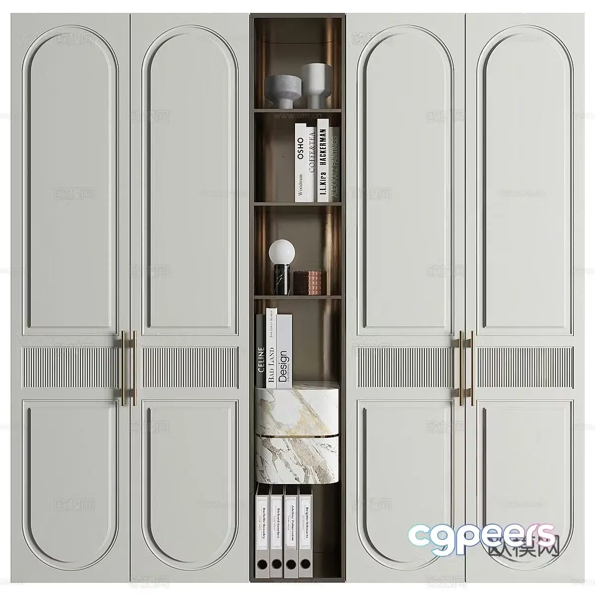 New Chinese style light luxury wardrobe 3D model