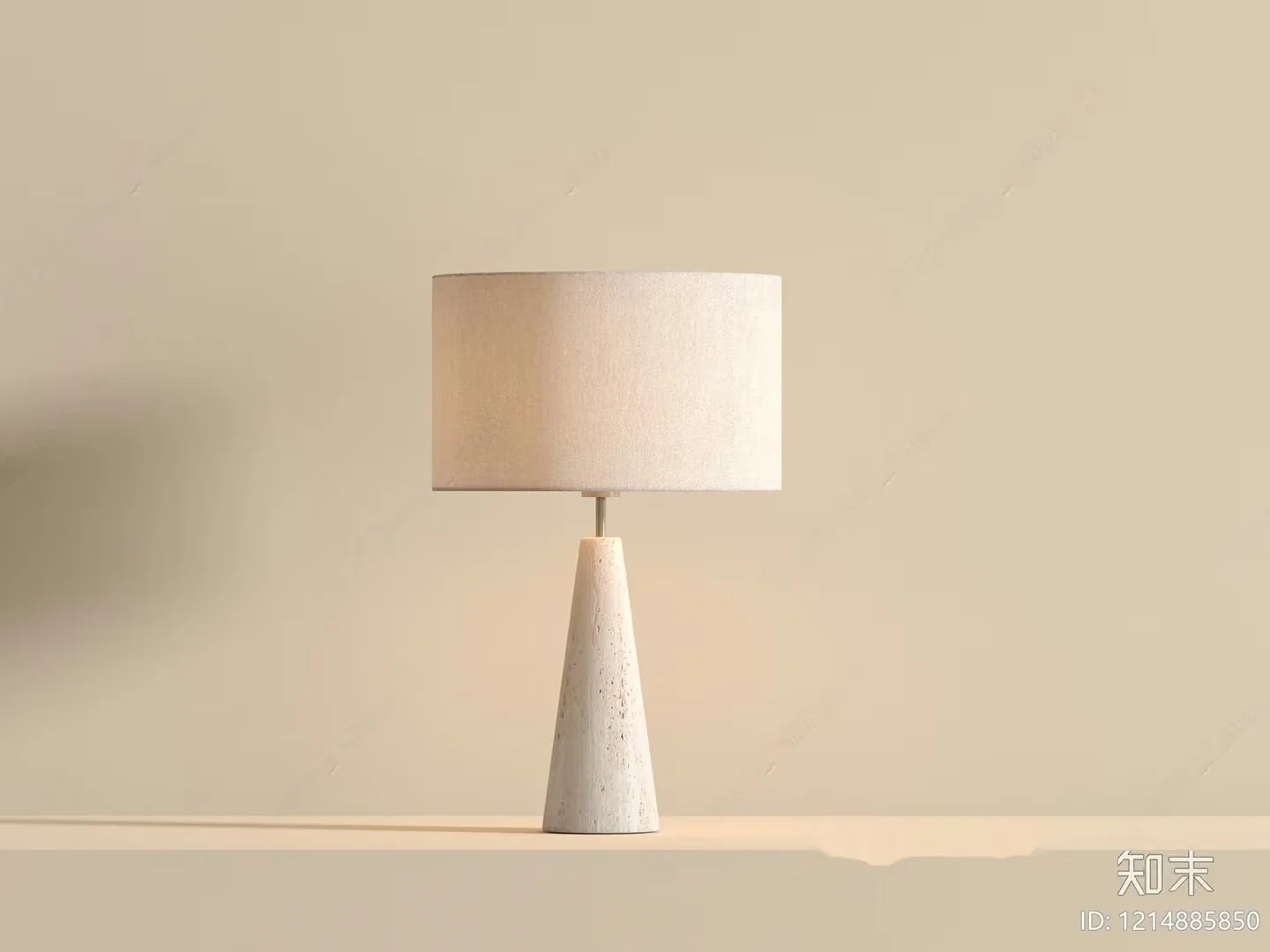 A Table Lamp With A White Shade 3D Model – 12898 – VRAY Render