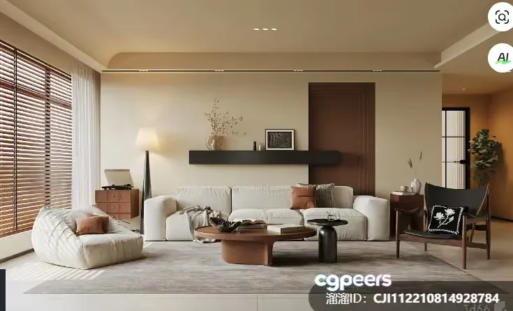 Modern Living Room 3D Model – 18451 – VRAY Render