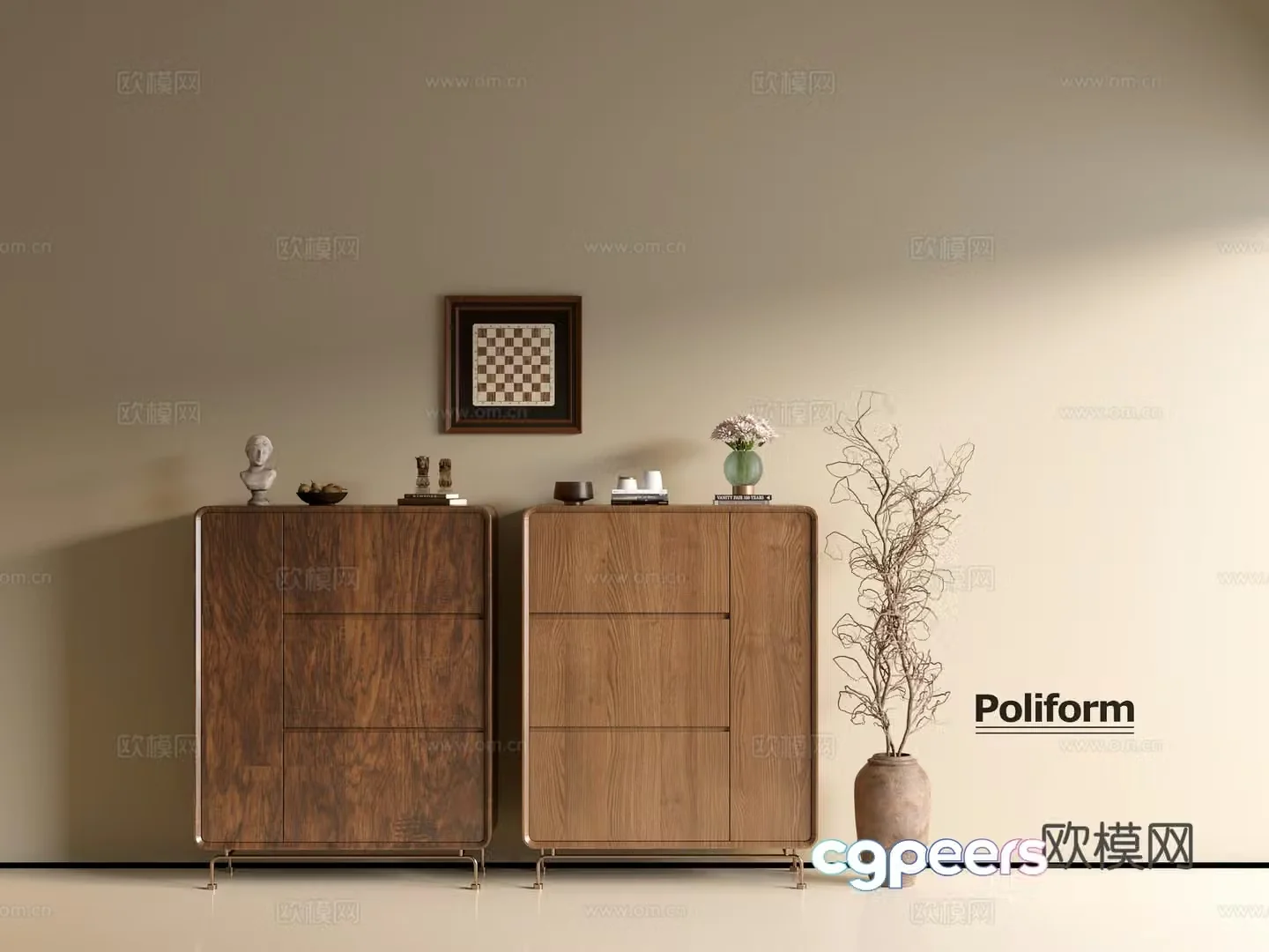 Modern wood grain cabinet ins wind minimalist wind cabinet whole cabinet sideboard balcony cabinet storage 3D model