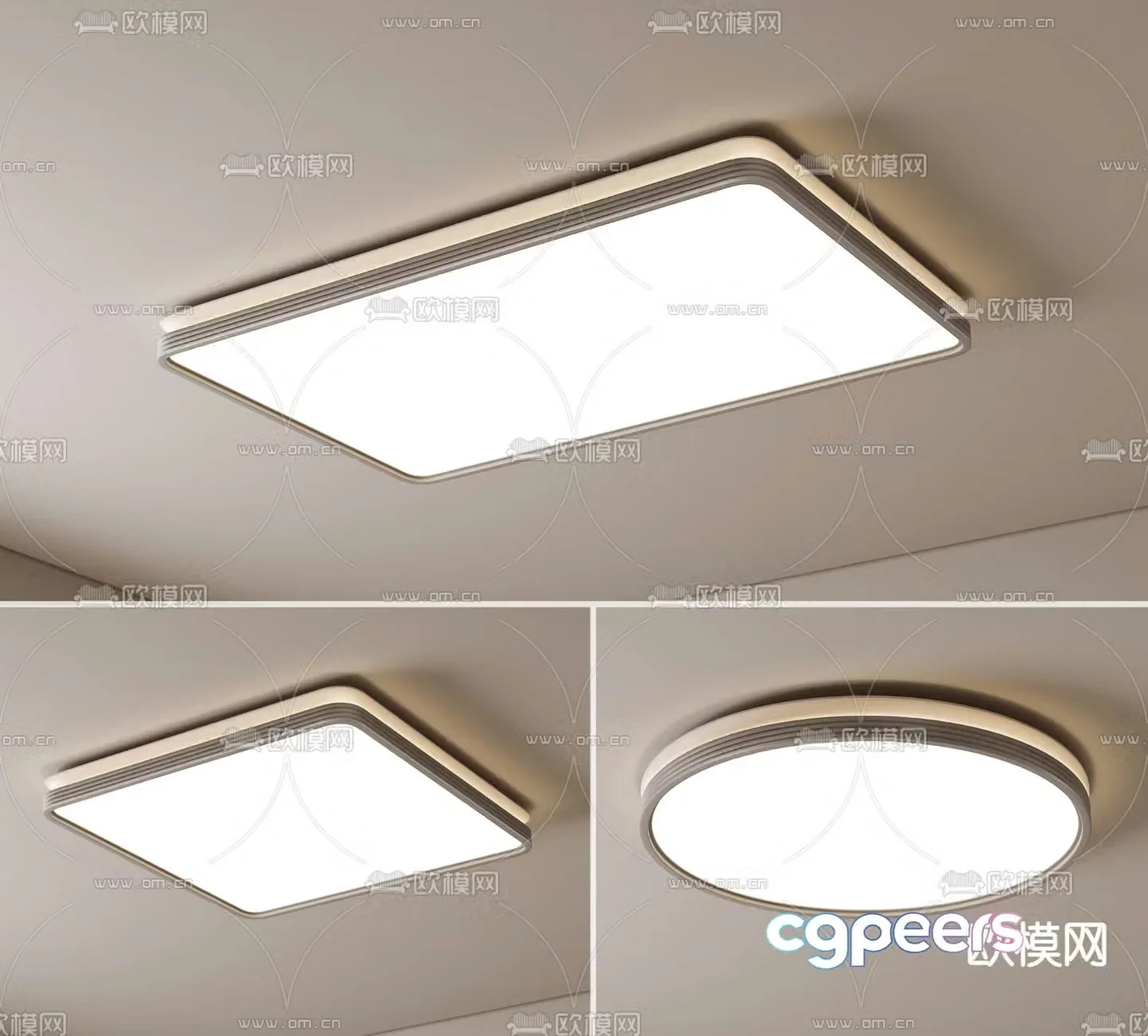 Cream style ceiling lamp living room lamp 3d model