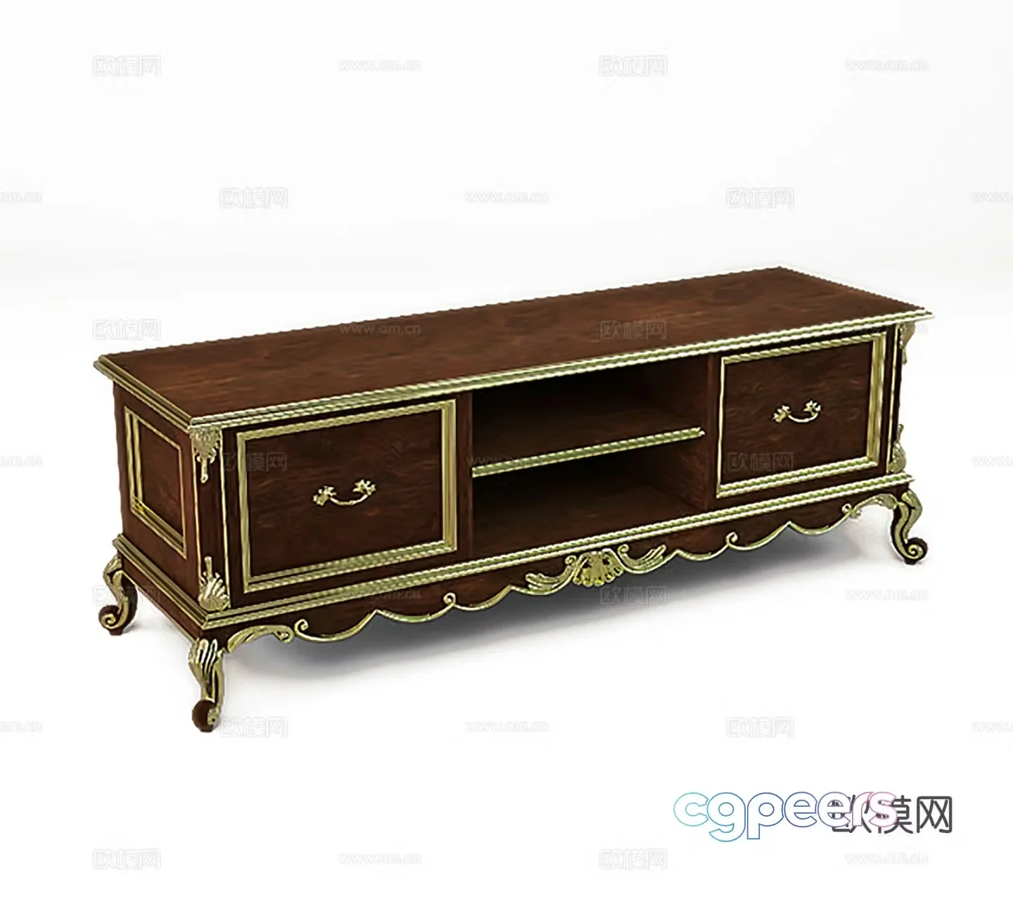 European style storage cabinet decorative cabinet side cabinet entrance cabinet TV cabinet 3D model