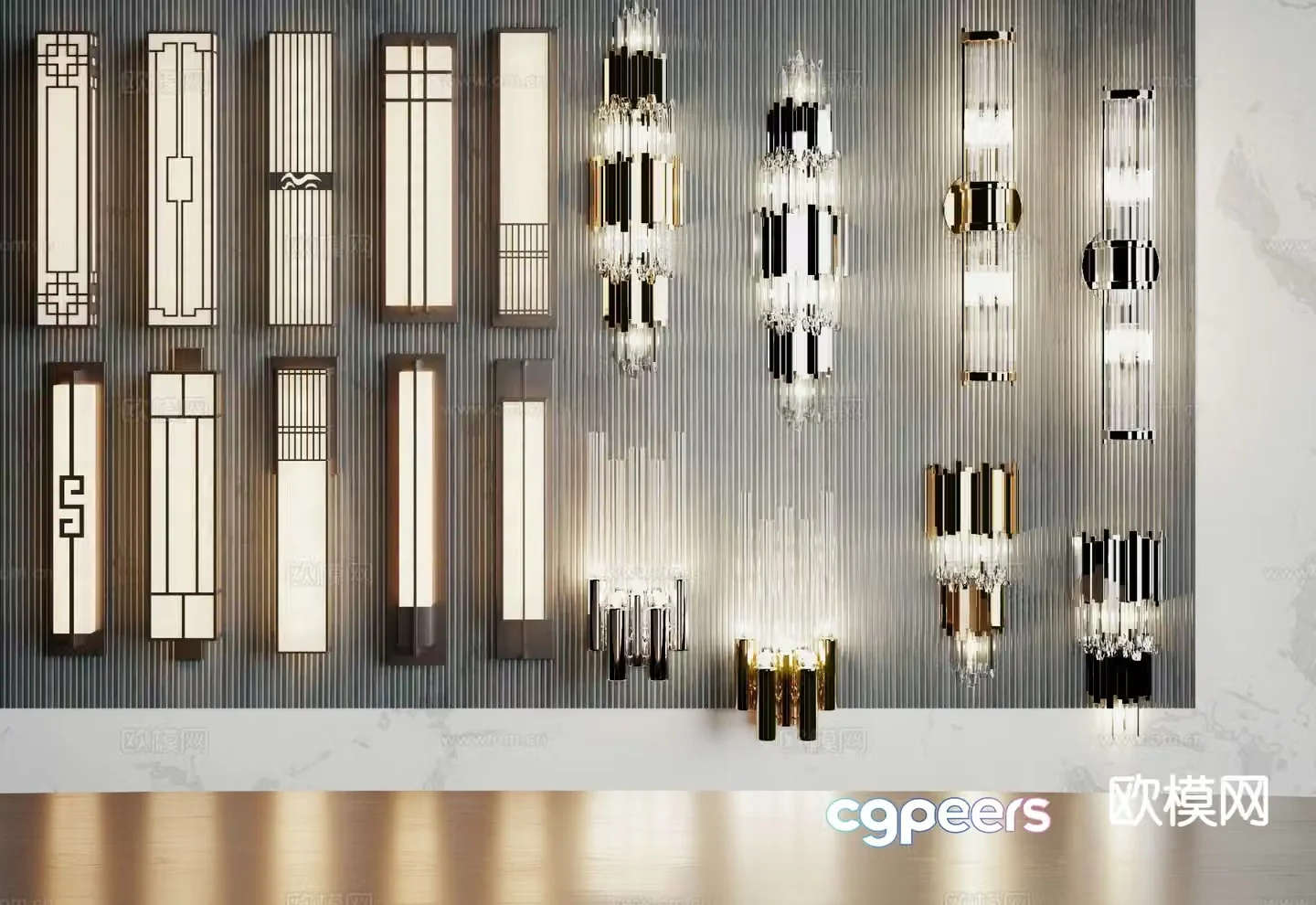 New Chinese style wall lamp 3d model
