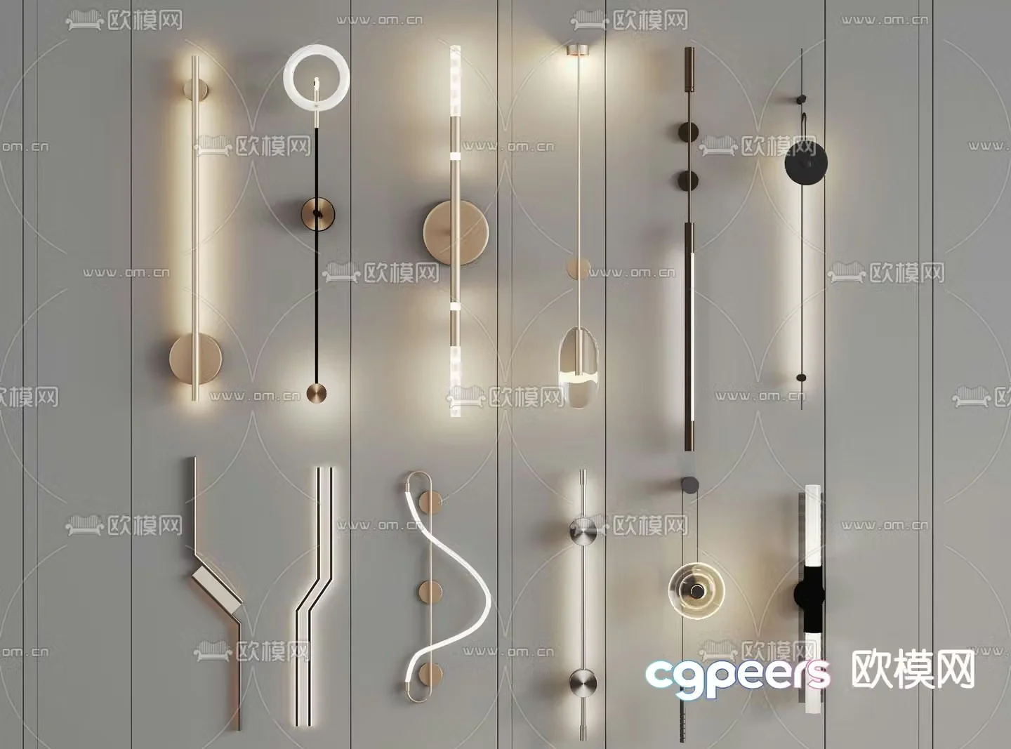Minimalist wall lamp reading lamp long wall lamp linear lamp 3d model