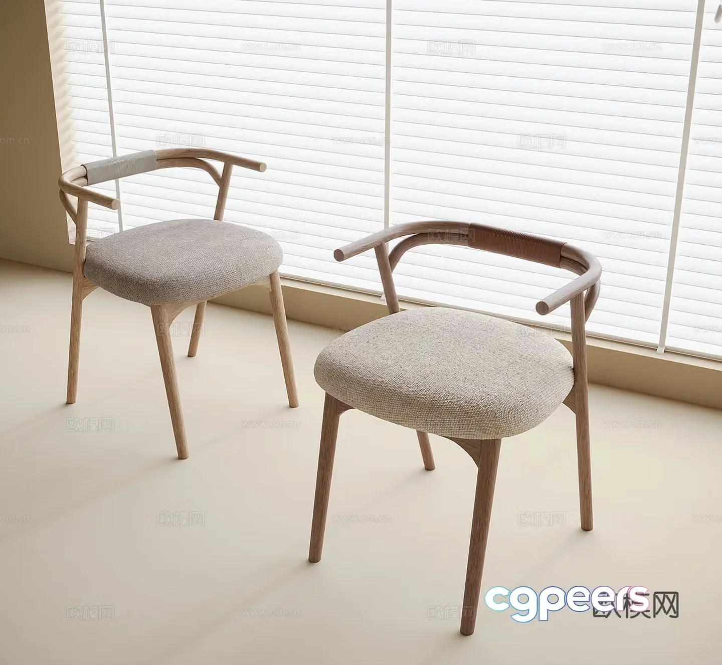 Modern single chair tea chair book chair dining chair 3D model