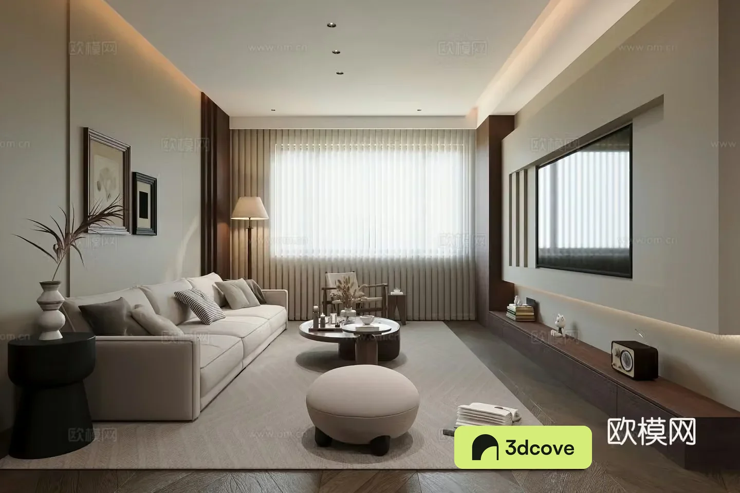 Middle-aged living room 3d model
