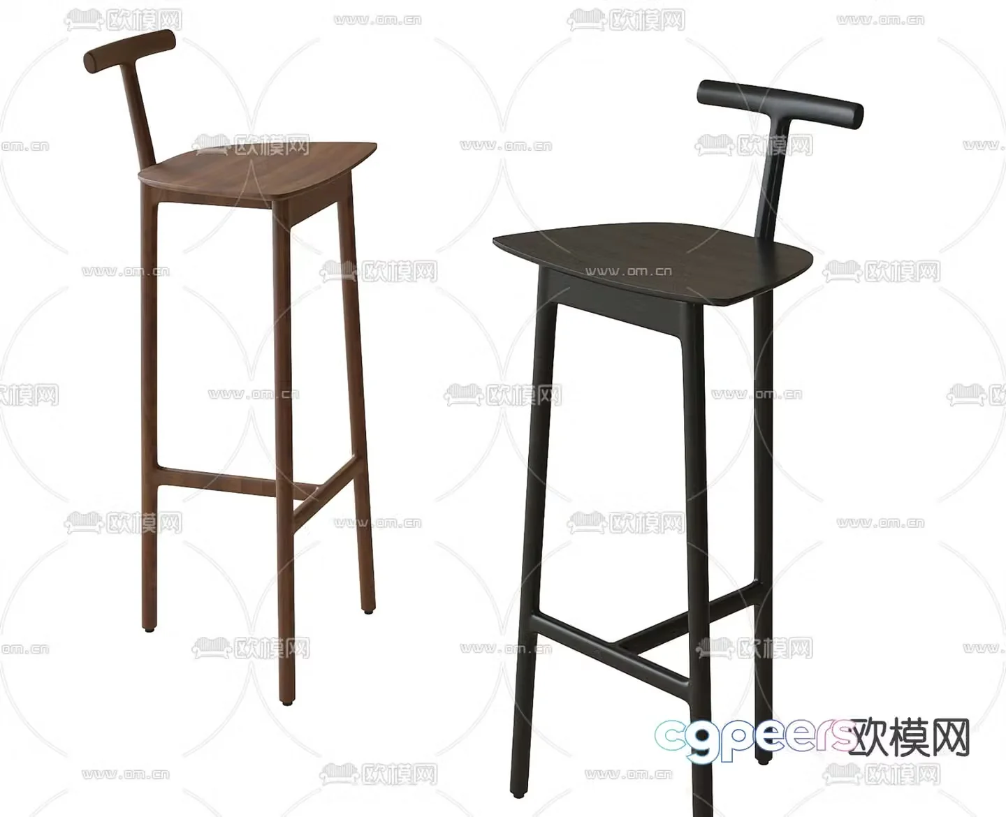 Modern bar chair high chair 3d model