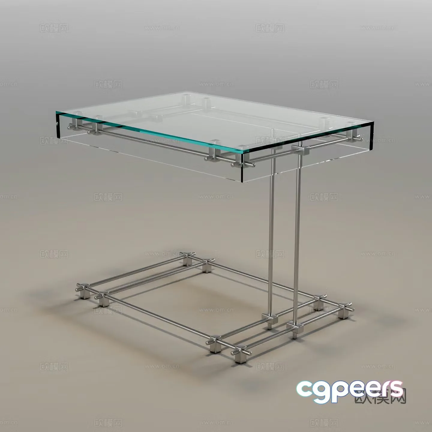Modern glass side table 3D model