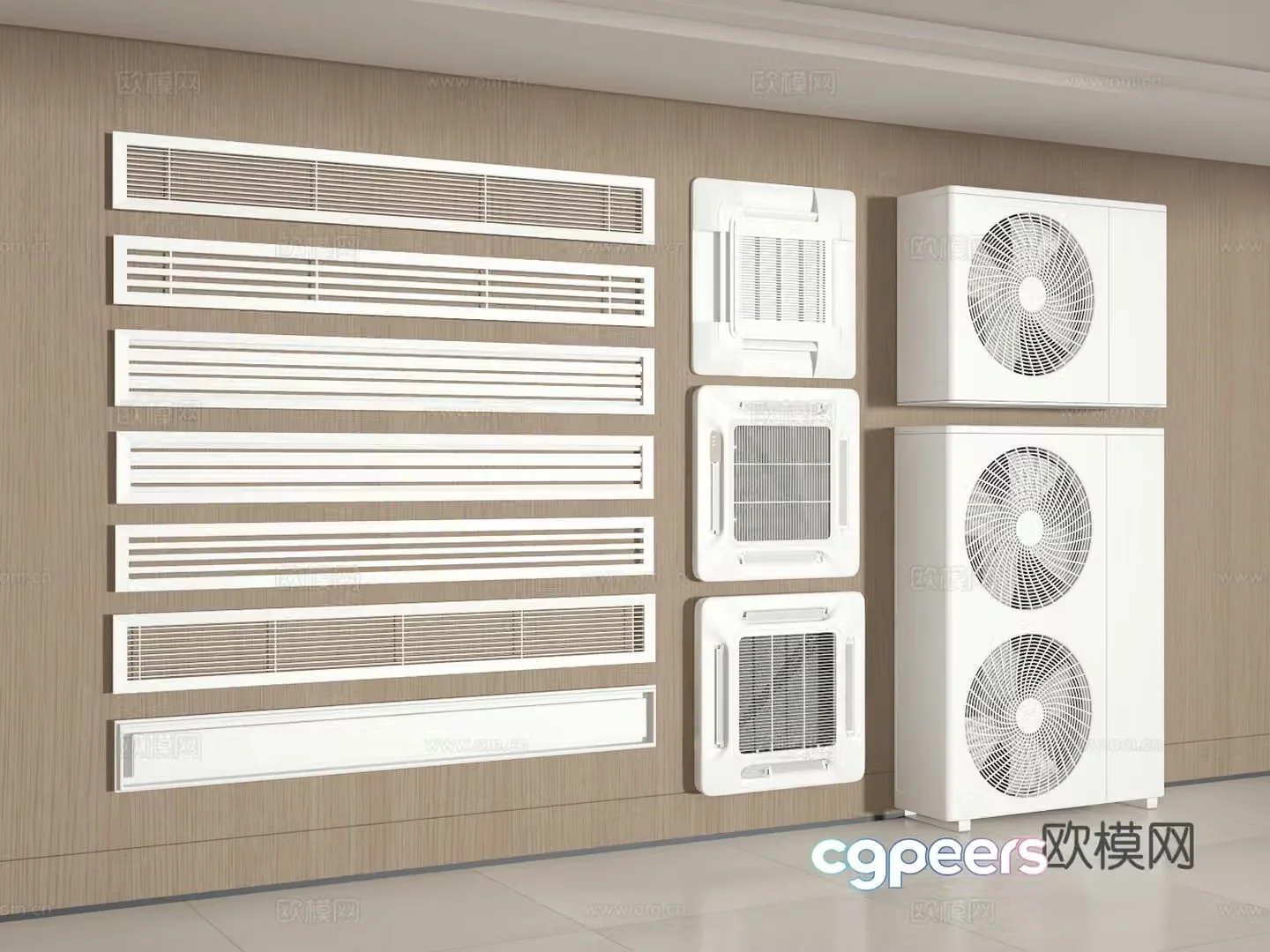 Air conditioning air outlet 3D model