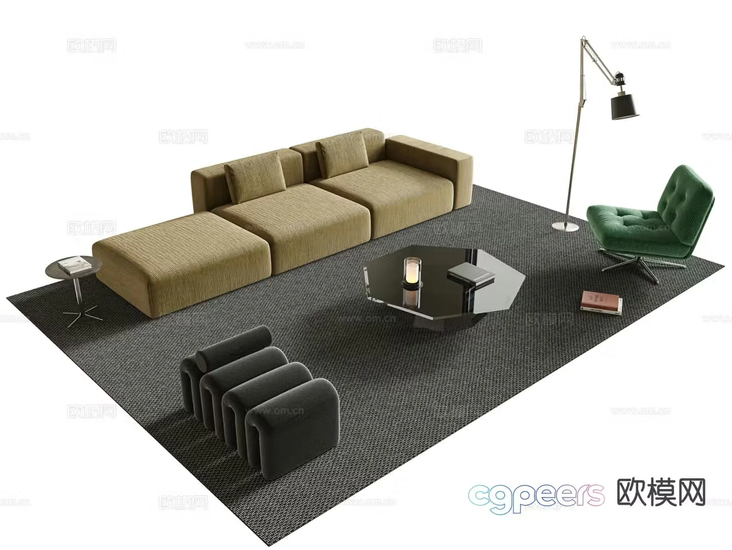 Modern sectional sofa 3d model
