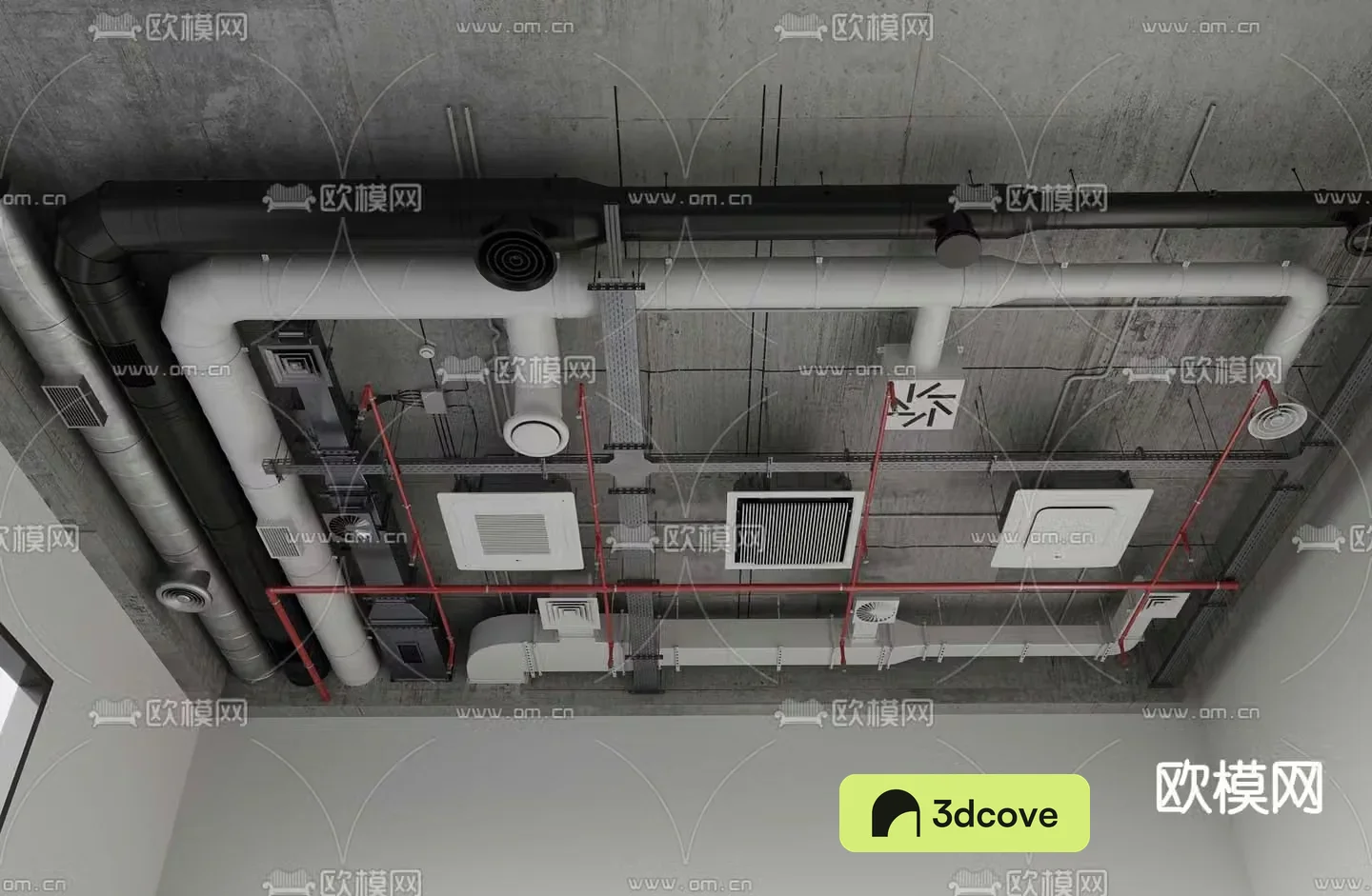 Industrial style ceiling