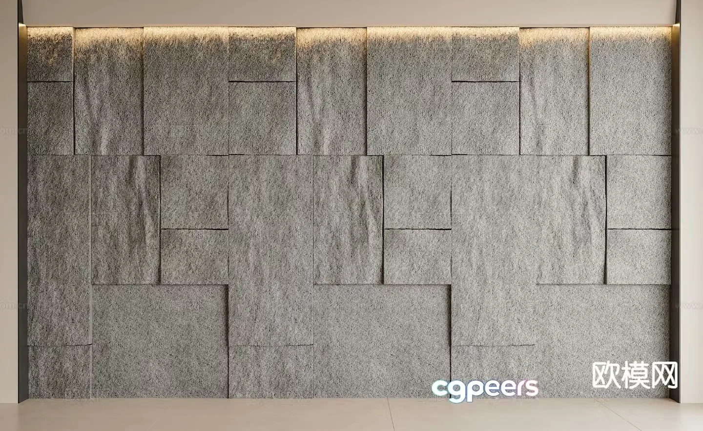 Modern wool stone background wall stone wall wool stone wall cultural stone 3d model