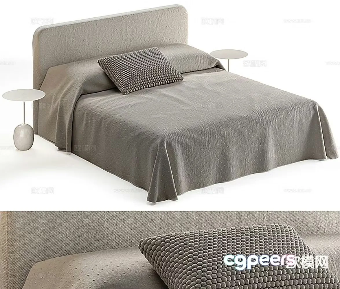 Modern double bed 3d model