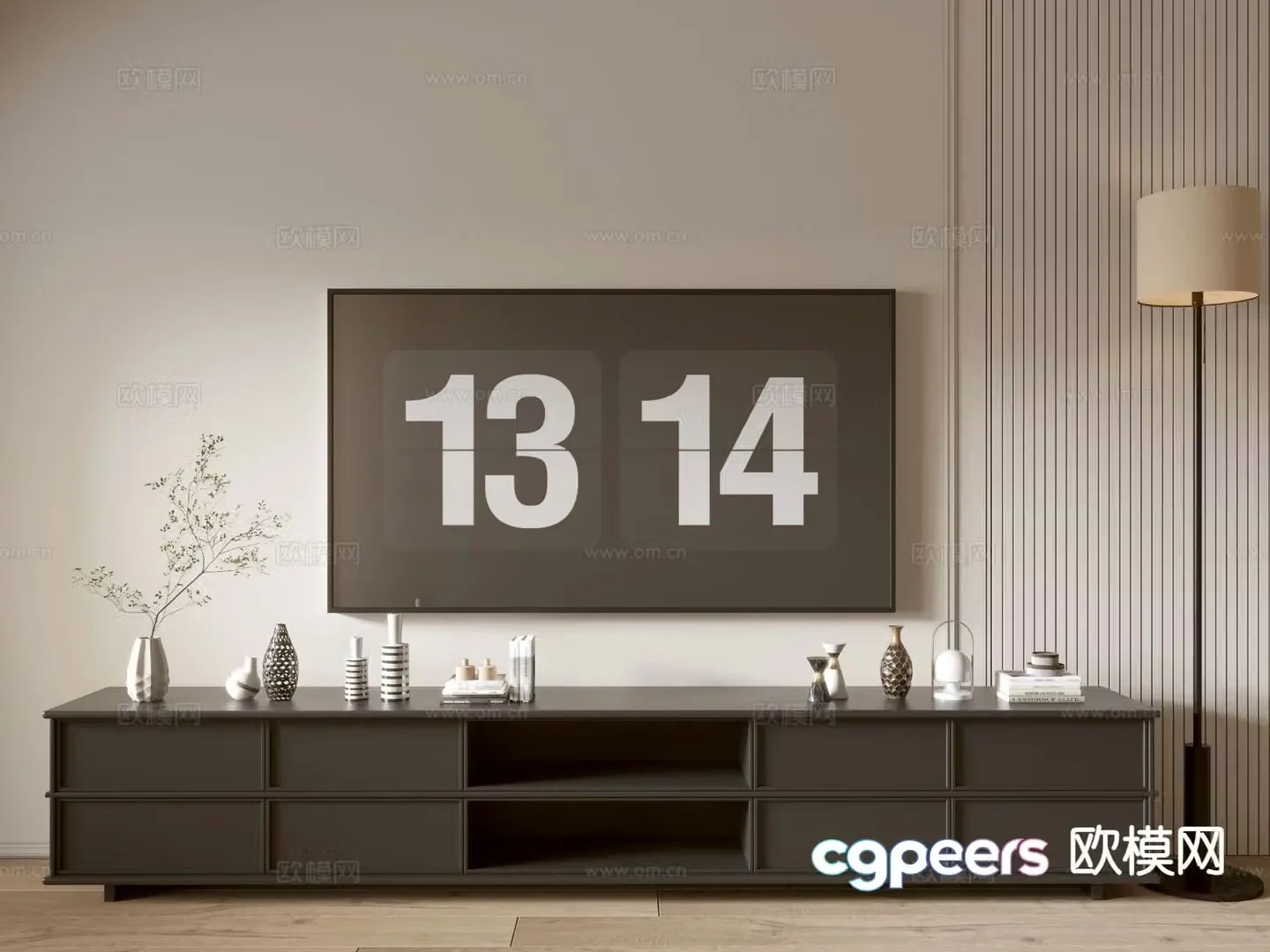 Black TV cabinet 3d model
