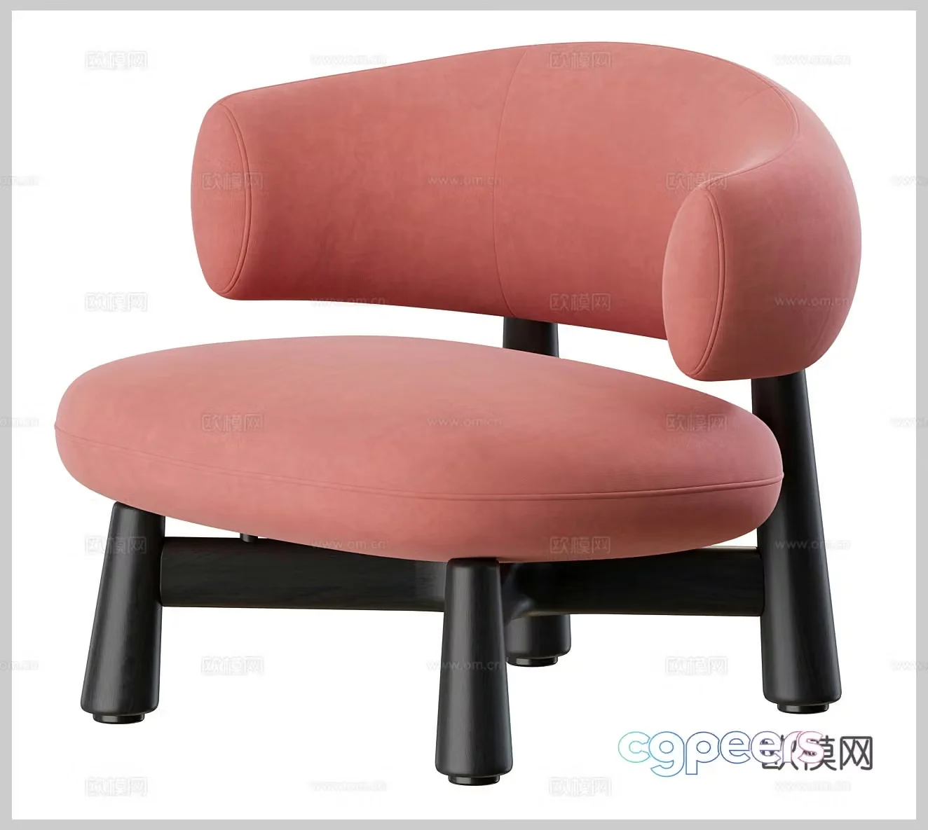 Fabric single chair Fabric leisure chair Fabric backrest chair Courtyard leisure chair Outdoor leisure chair Courtyard 3D model