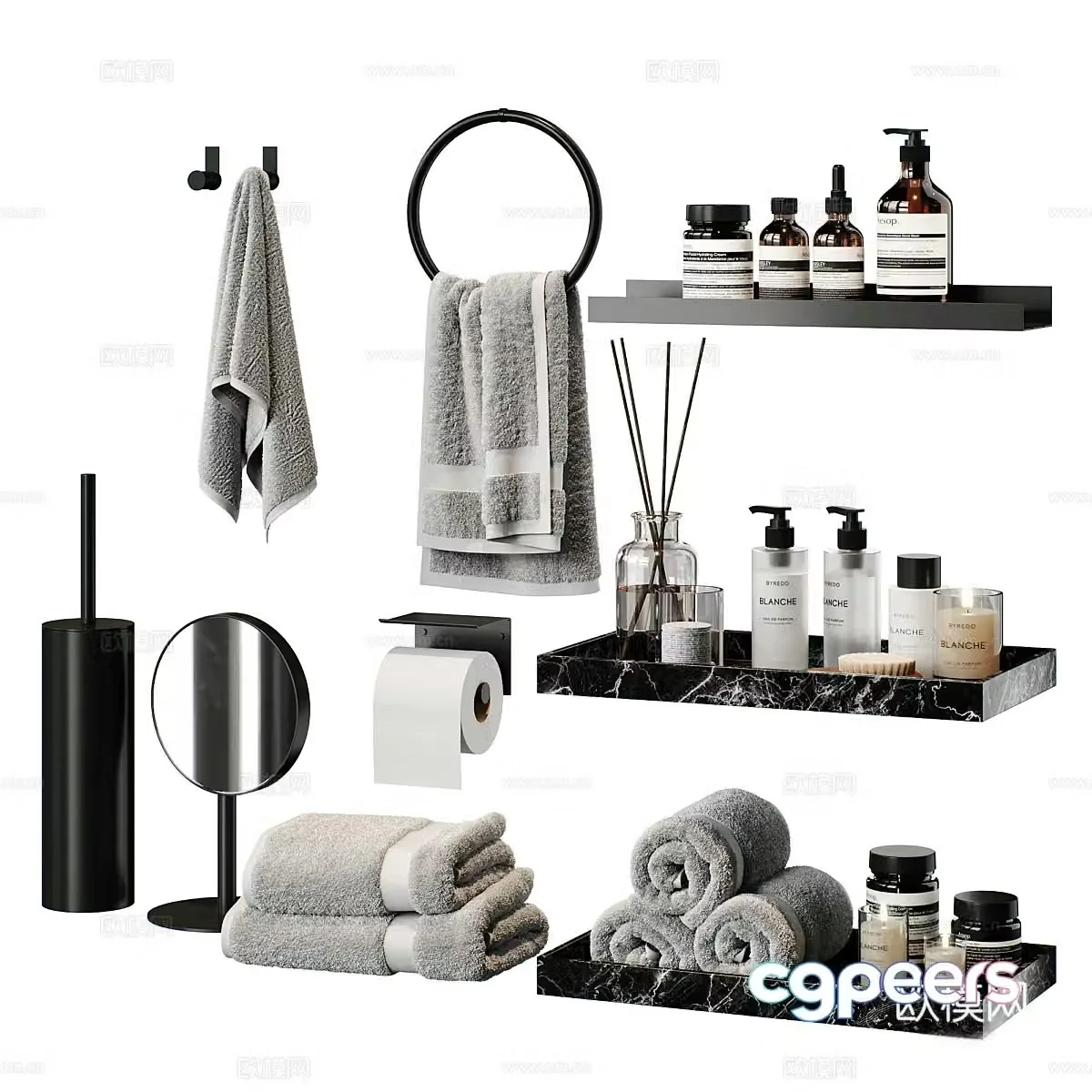 Toiletries and toiletries 3d model