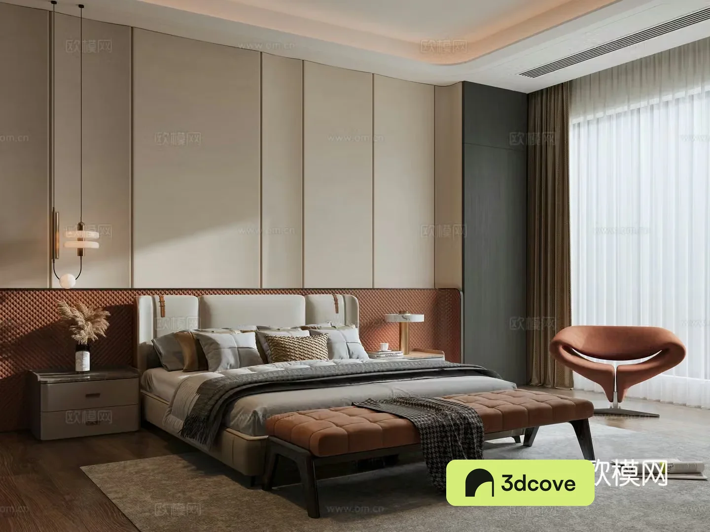 Modern light luxury bedroom master bedroom