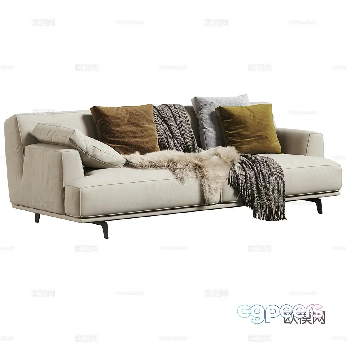 3d model of double sofa