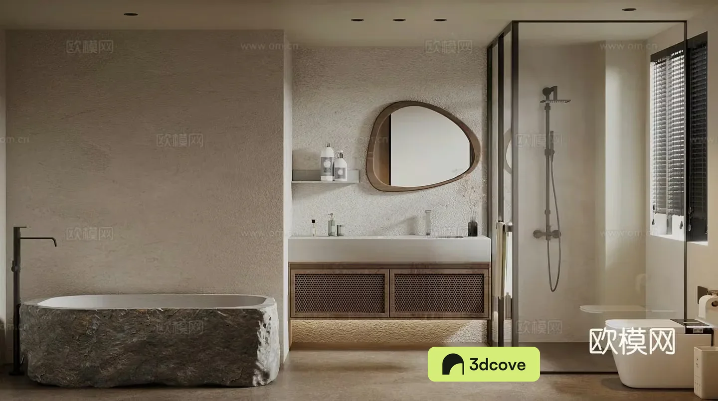 19 Wasabi Bathroom Bathroom Cabinet Bathtub 3D Model