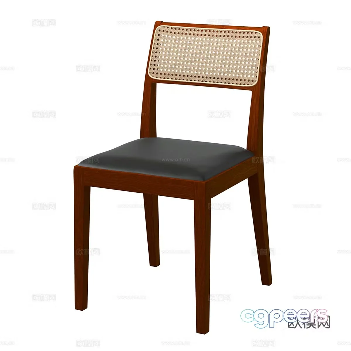 Nordic simple chair rattan chair casual chair stool 3d model