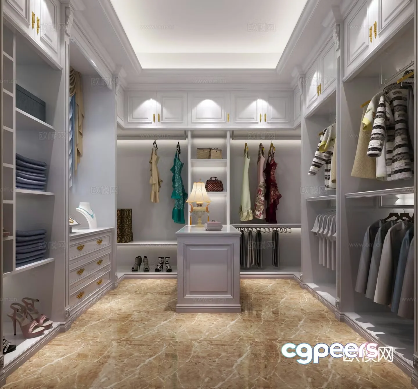 Modern European style cloakroom 3d model
