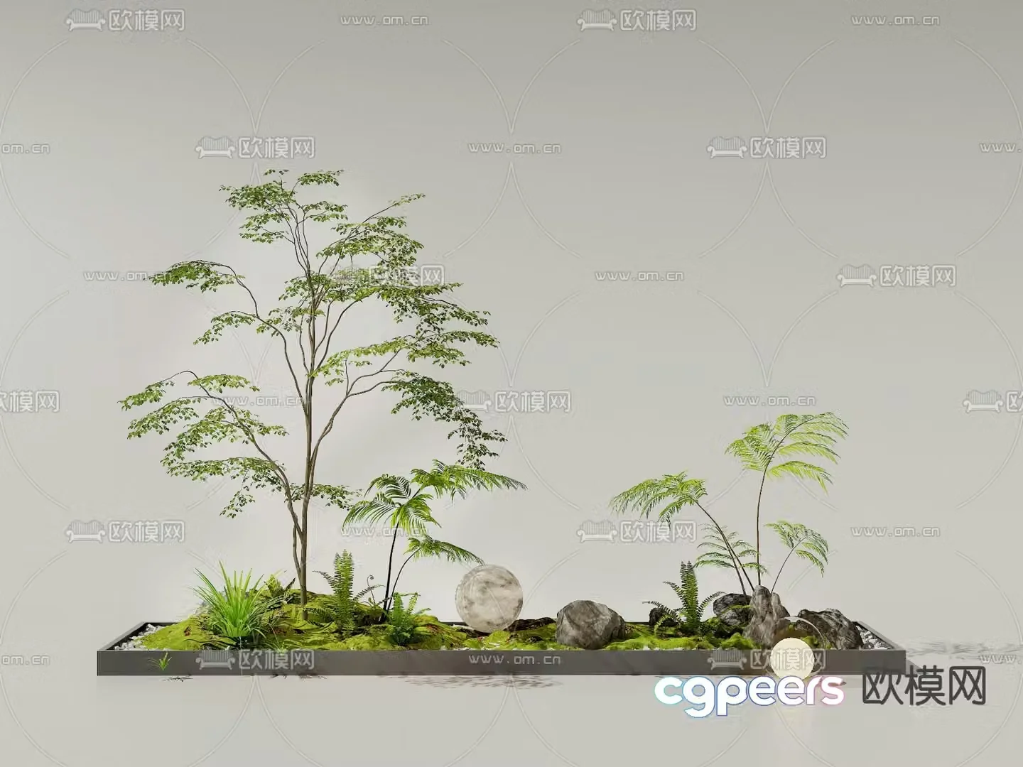Garden sketch plant pile 3d model