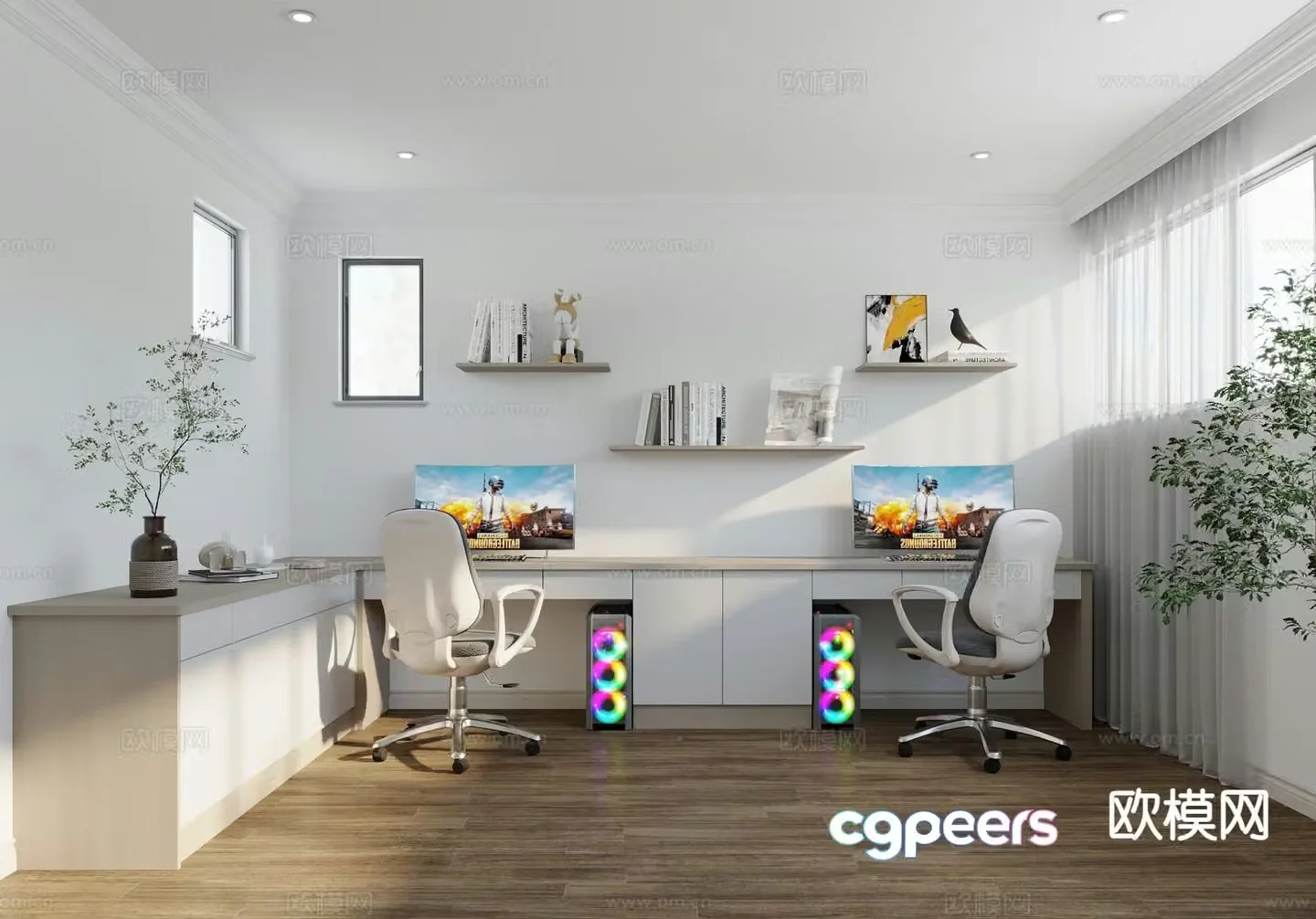 Modern leisure room e-sports room game room 3D model