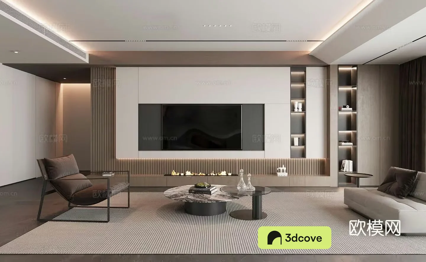 Modern living room tv background
