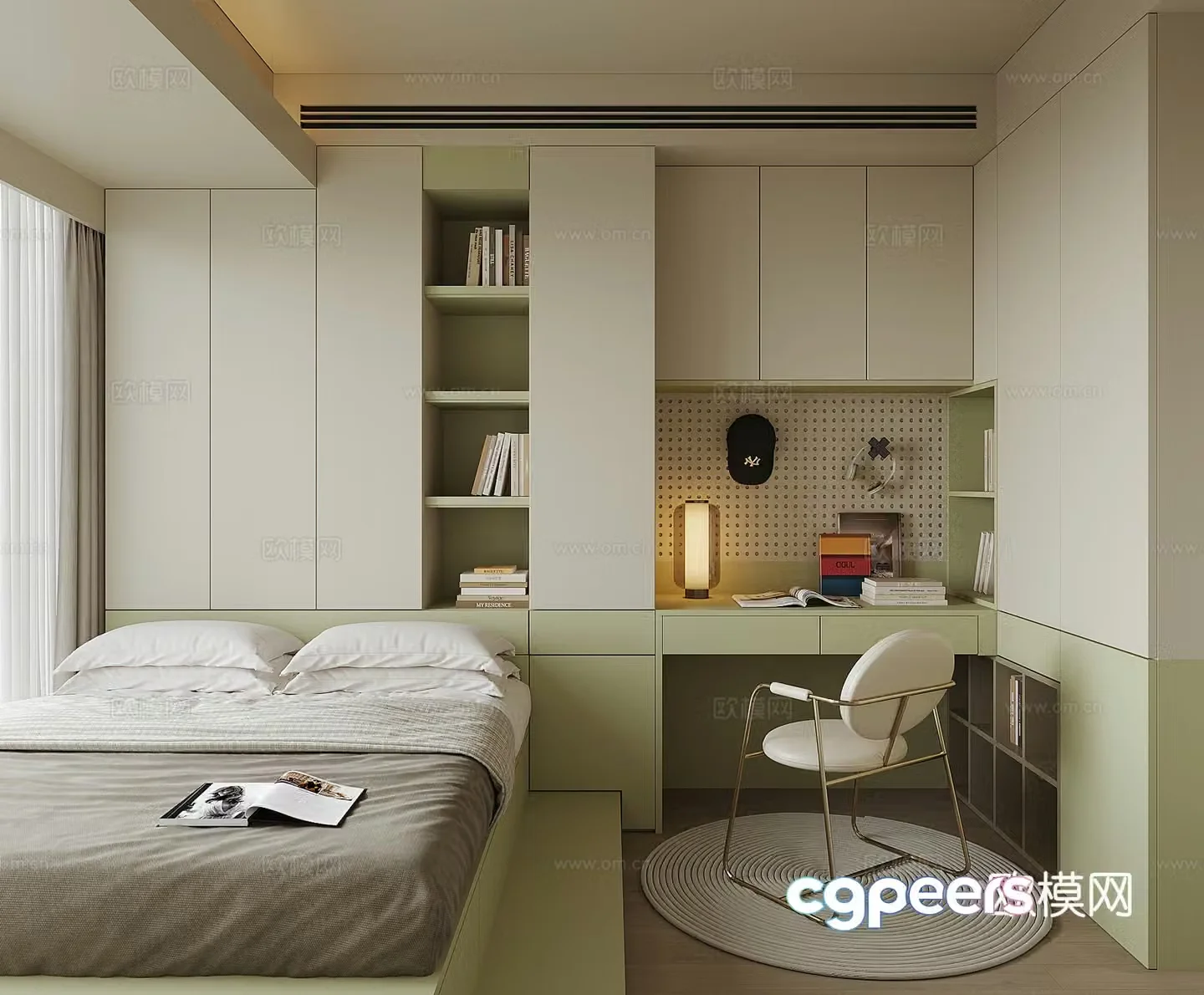 Modern tatami bedroom 3d model