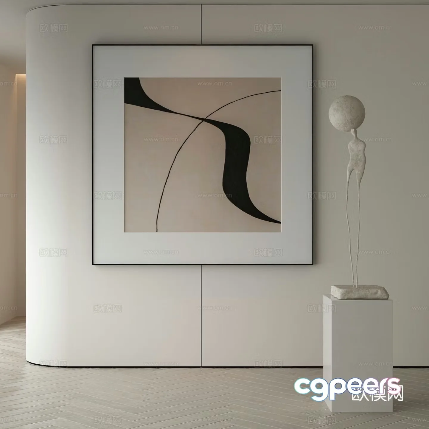 Modern Wasabi Hanging Painting Oil Painting 3D Model