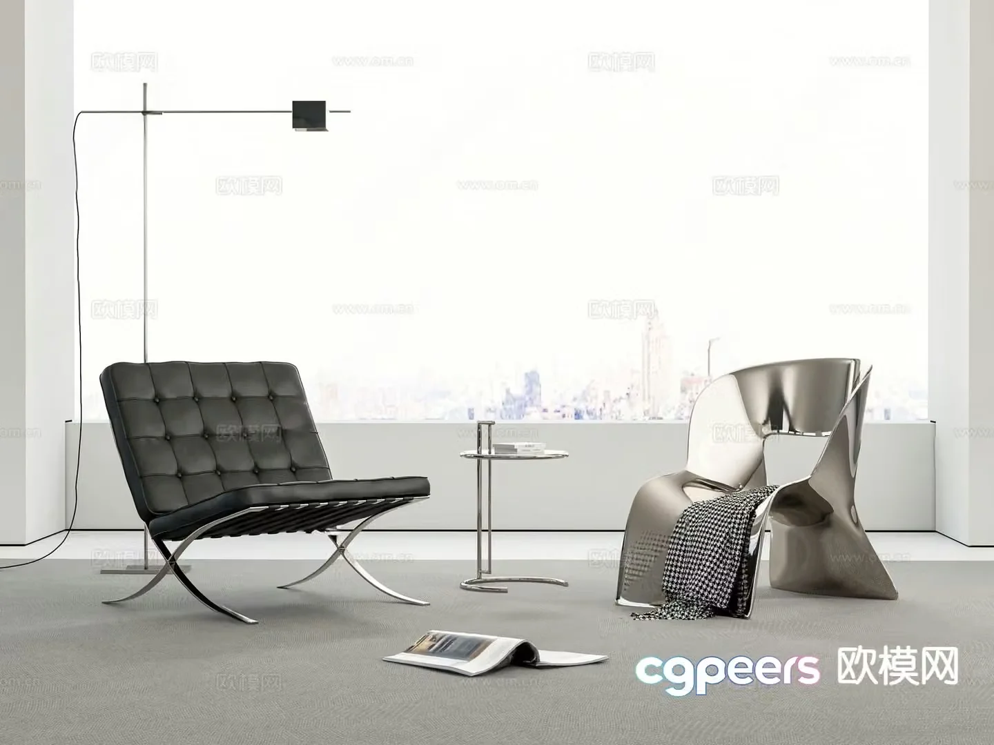 Modern chair leisure chair 3d model