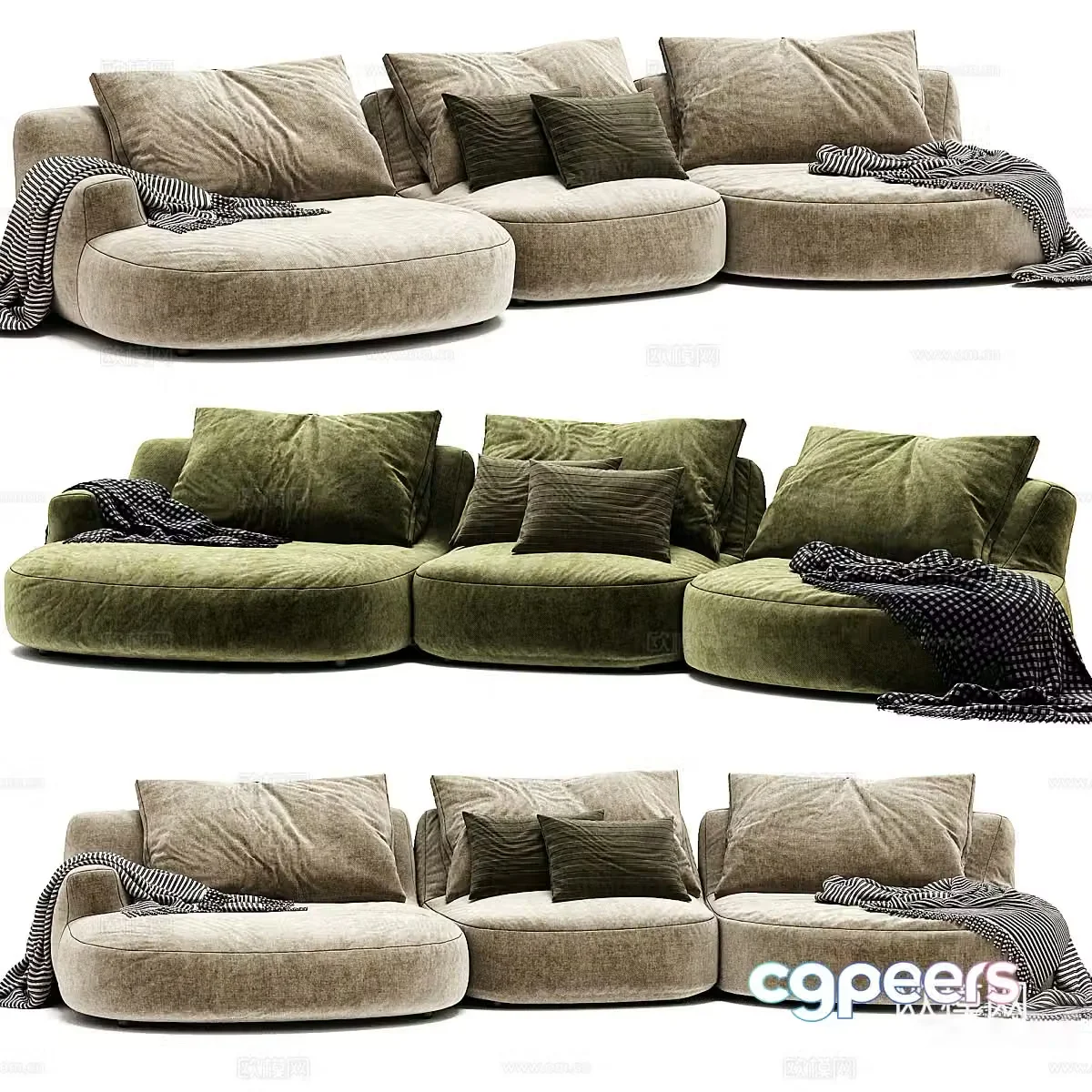 Modern light luxury MOONLIGHT sofa 3D model