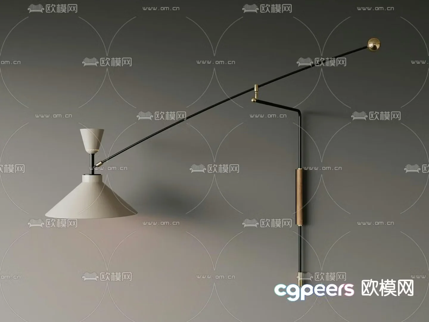 Swing arm wall light 3d model