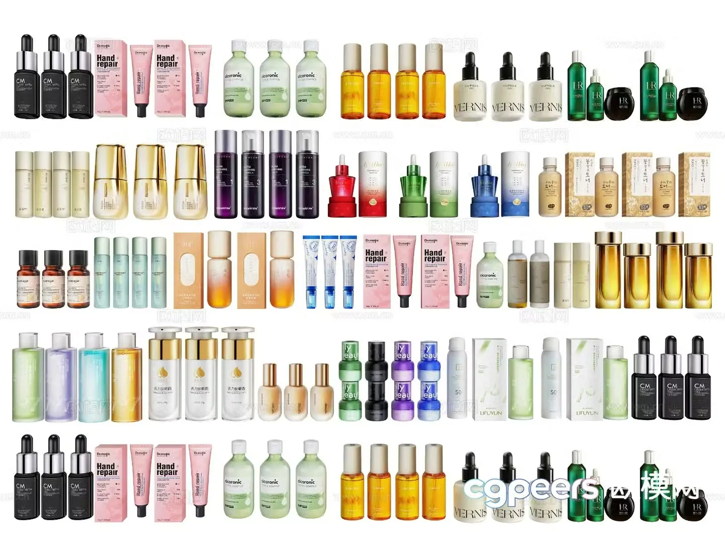 Cosmetics skin care products body lotion beauty 3d model
