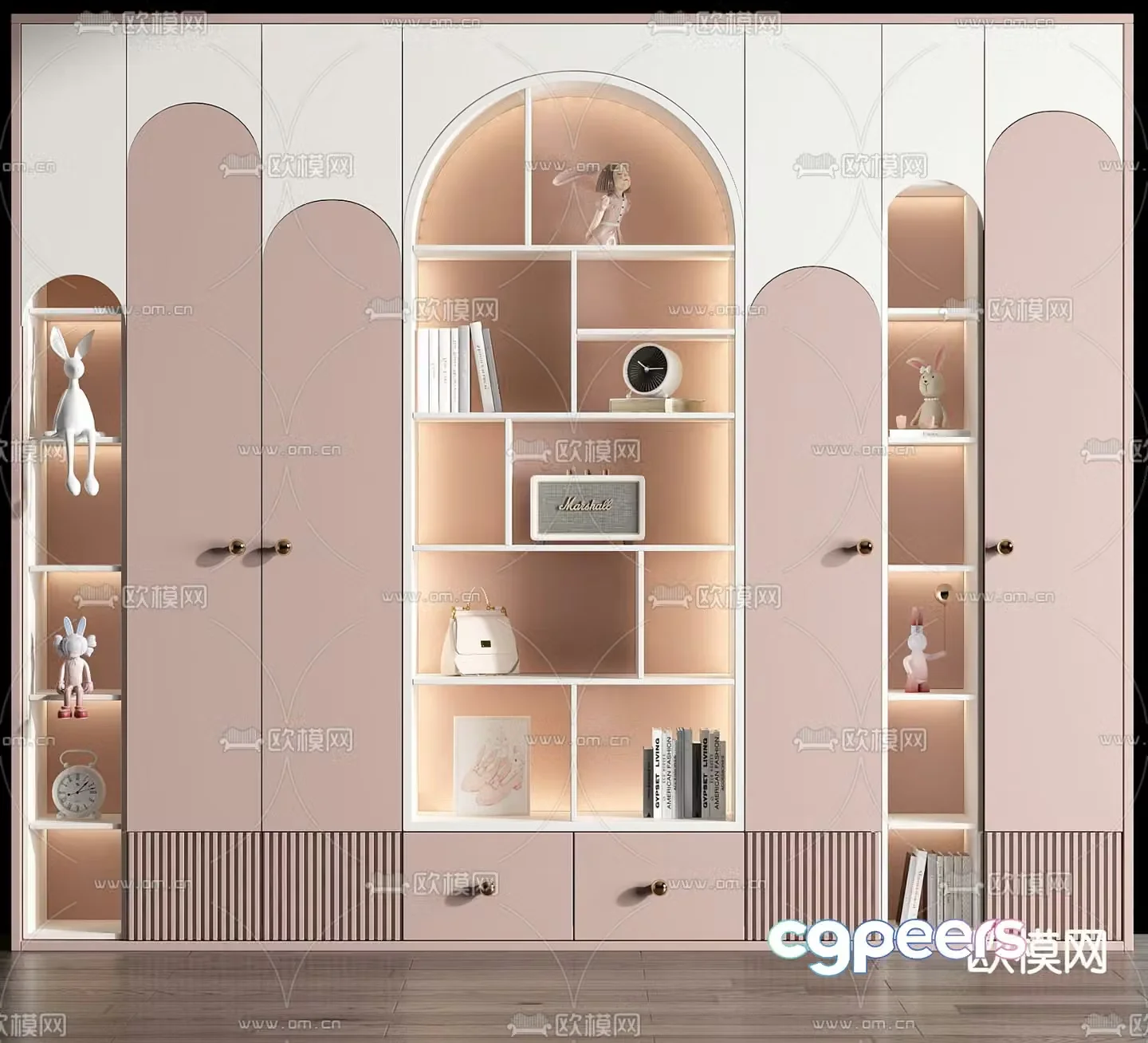 Modern children’s bookcase 3d model